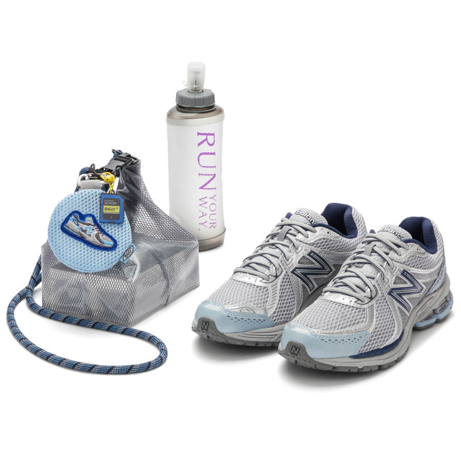 New Balance New Balance 860 V2 Mesh Abrasion Resistant Breathable Low top Running Shoes Unisex Silver Gray Blue