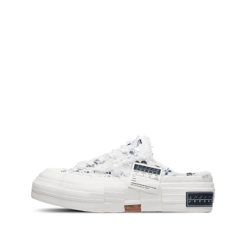 XVESSEL Closed Toe Slippers Unisex White Silver