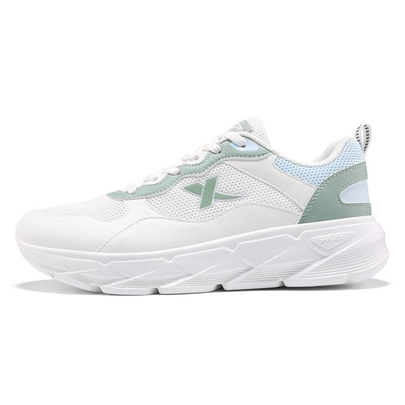 XTEP Breathable And Resilient Low top Casual Running Shoes Women's White Green