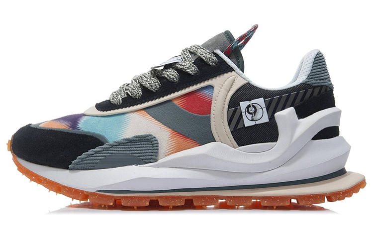 Li-Ning Li Ning Square Cushioning Slip Resistant Abrasion Resistant Breathable Low top Running Shoes Men's Thunderstorm Gray