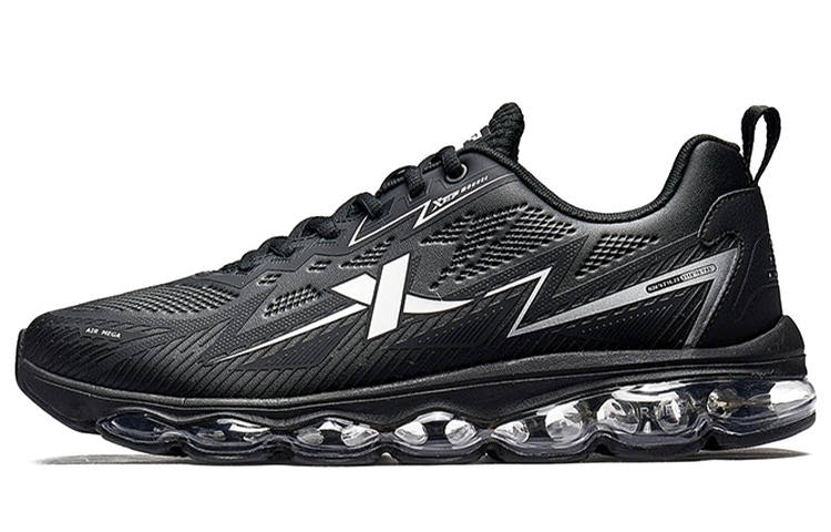 XTEP Generation 1 Air Cushion Cushioning Anti-Slip And Wear-Resistant Low-Top Running Shoes Black Silver