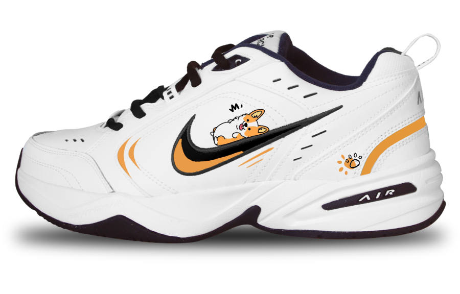 Nike Nike Air Monarch 4 Corgi, Puppy Here! Slip Resistant Abrasion Resistant Low top Chunky Sneakers Unisex Yellow White