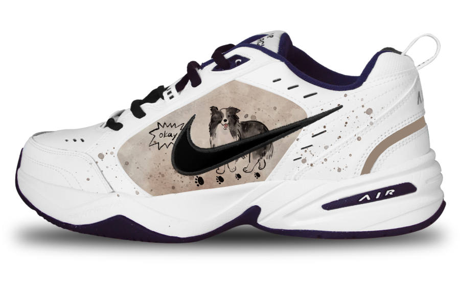 Nike Nike Air Monarch 4 Chinese Pastoral Dog Thermal Coverage Low top Chunky Sneakers Unisex Black White