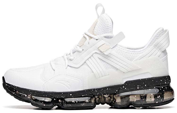 Anta Textile, Synthetic Leather Cushioning Coverage Support Rebound Low top Running Shoes Men's White