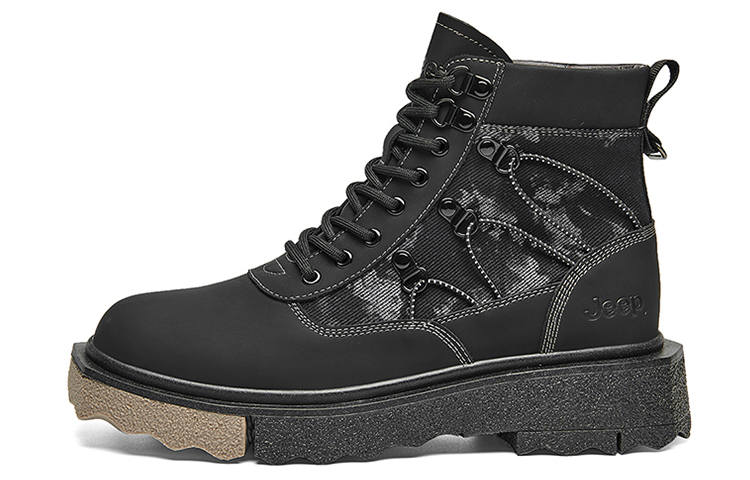 Jeep Jeep Short Outdoor Boots Medium Heel Men's Black