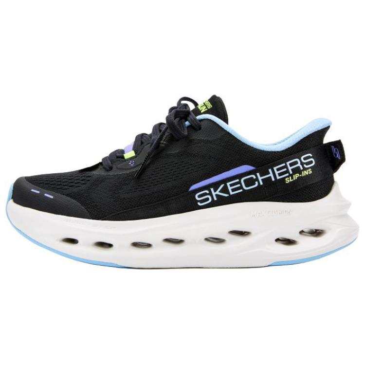 Skechers Breathable Lightweight Support Cushioning Balance Anti Rollover Low top Casual Running Shoes Women's Black