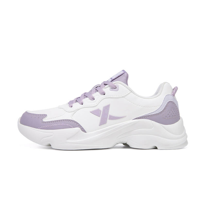 XTEP Cushioning Waterproof Low top Casual Running Shoes Women's White Purple