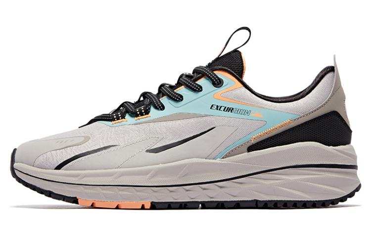 QIAODAN Comfortable Cushioning Slip Resistant Abrasion Resistant Low top Running Shoes Men's Gray Black Blue