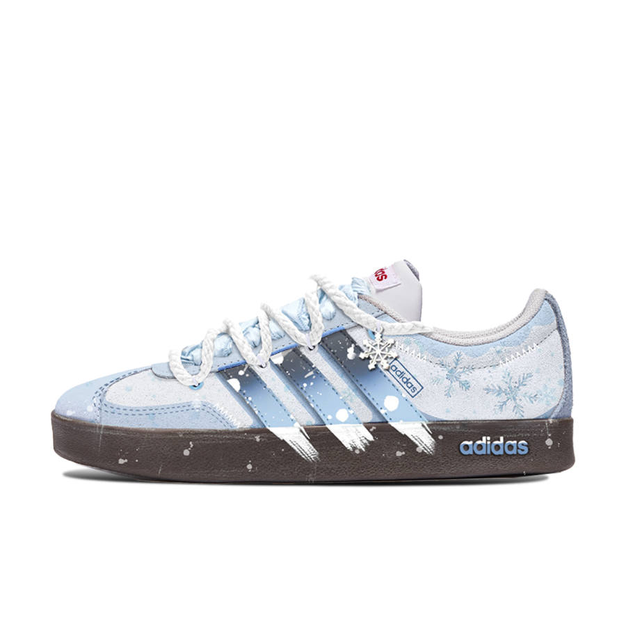 Adidas Adidas VL COURT 2.0 Icy Snow Abrasion Resistant Low top Skateboard Shoes Unisex Blue Brown