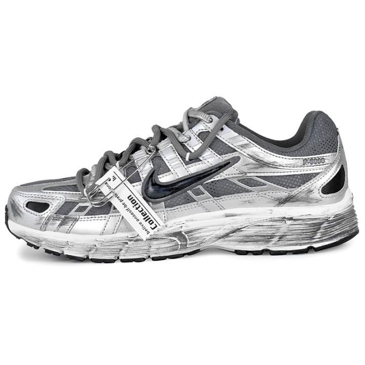 Nike Nike P 6000 Cushioning, Wear Resistant Low top Casual City Commuting Running Shoes Unisex Silver