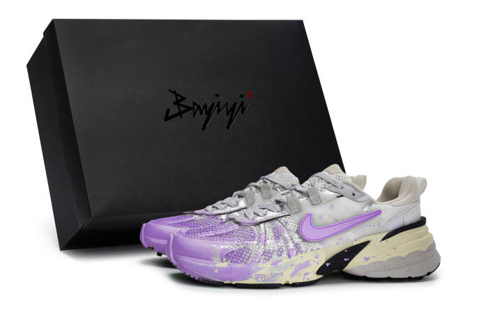 Nike Nike V2K Run Slip Resistant Abrasion Resistant Low top Running Shoes Women's Silver Purple