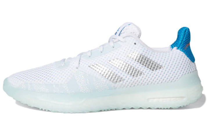 Adidas Adidas Fitboost Lace Up Mesh Slip Resistant Low top Running Shoes Men's White Gray Blue