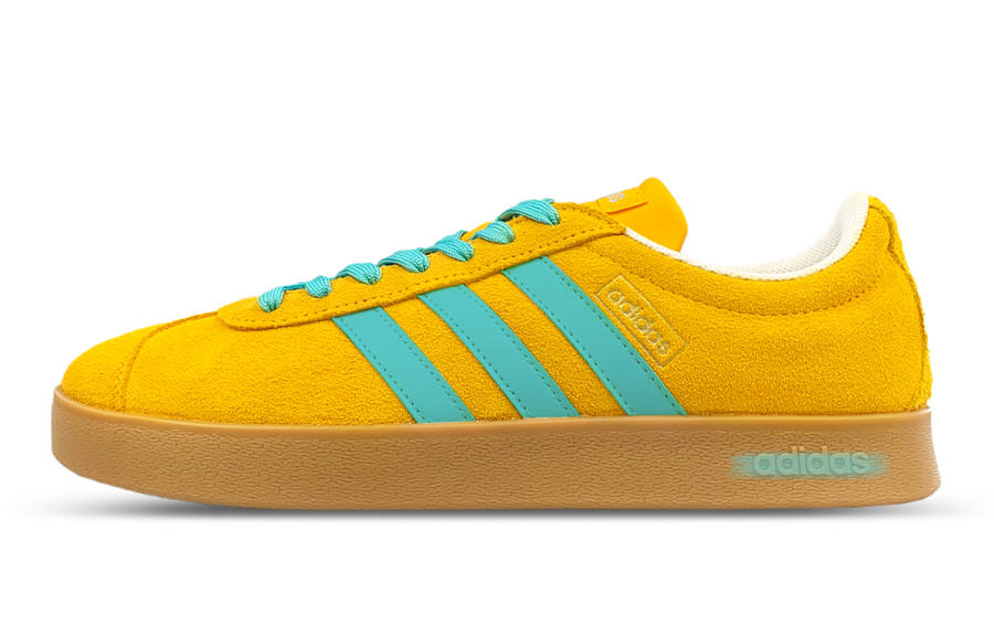 Adidas Adidas VL COURT 2.0 Slip Resistant Abrasion Resistant Low top Skateboard Shoes Unisex Yellow Green