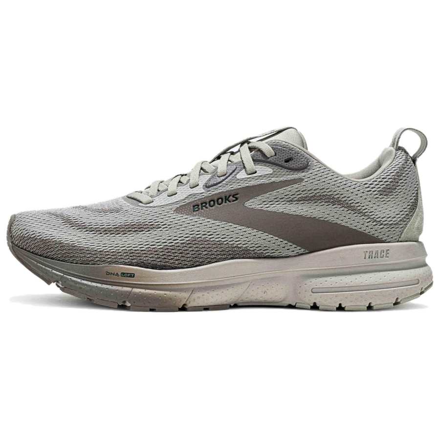 Brooks Textile, Synthetic Leather Low top Running Shoes Men's Gray
