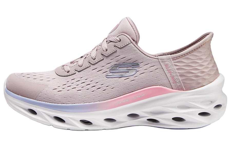 Skechers Fabric Cushioning Breathable Lightweight Low top Casual Running Shoes Women's Purple