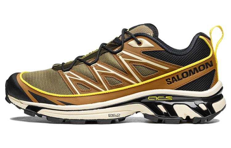 SALOMON XT 6 Mesh Low top Casual Trail Running Training City Commuting Running Shoes Unisex Brown Yellow