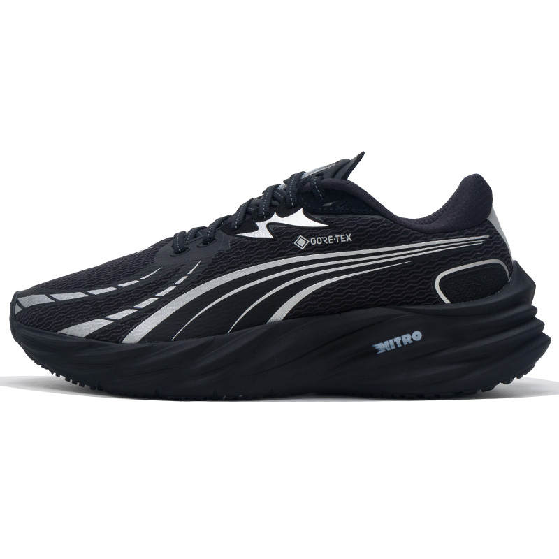 PUMA Velocity NITRO 4 Fabric Running Shoes Men's Black Silver