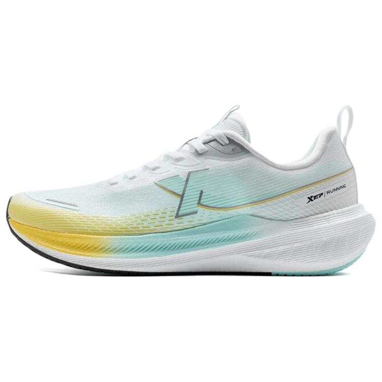 XTEP Kompanio Slip Resistant Rebound Lightweight Low top Casual Running Shoes Men's White Yellow Blue