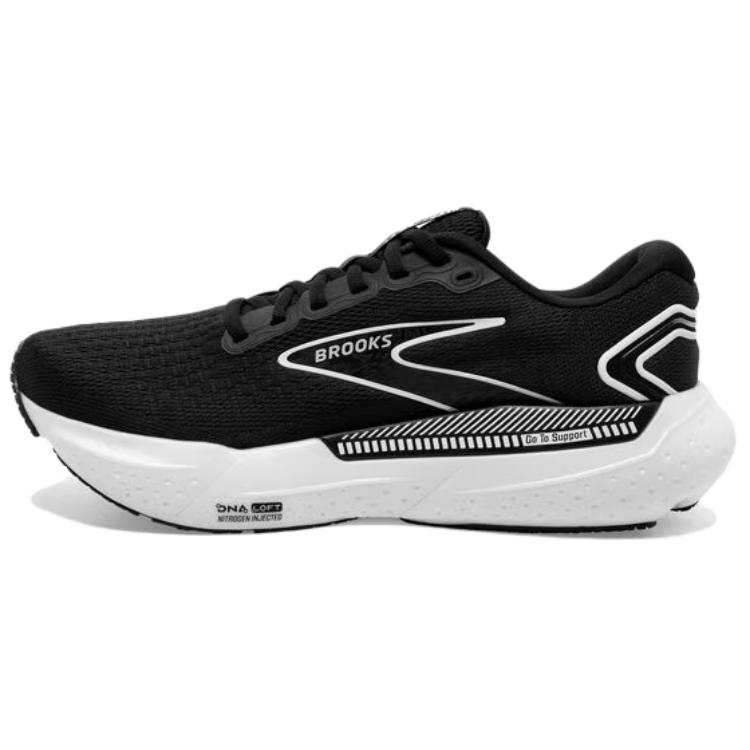 Brooks Glycerin GTS Cushioning Slip Resistant Abrasion Resistant Low top Running Shoes Men's Black White