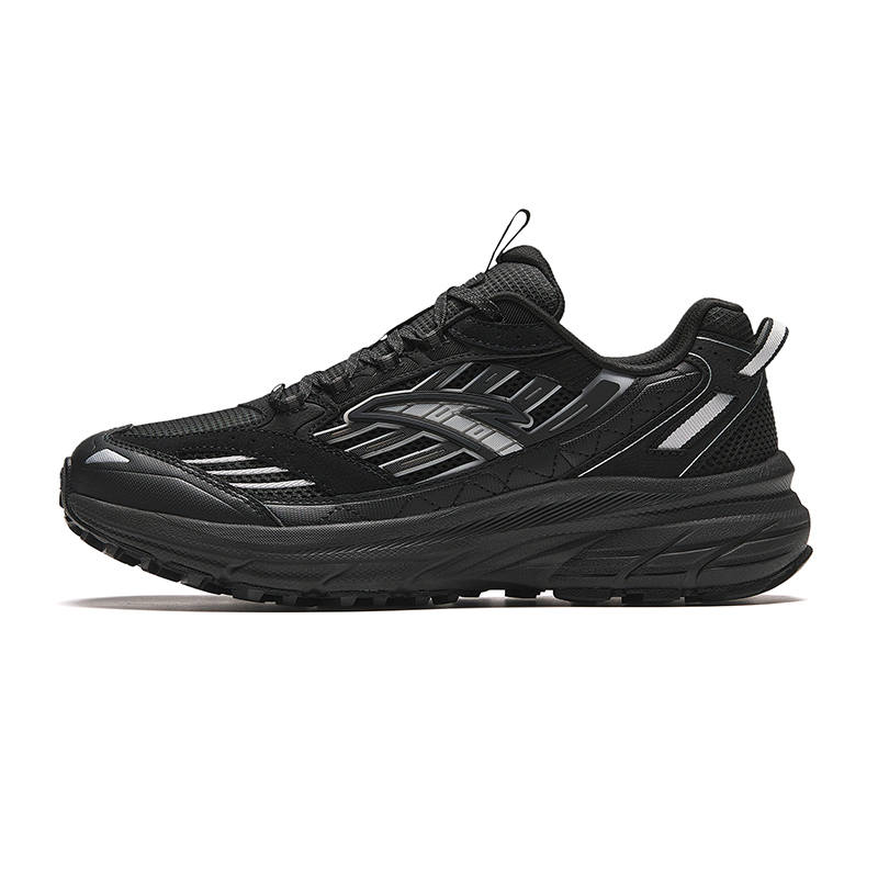 Anta AT957 Comfortable Cushioning Slip Resistant Abrasion Resistant Low top Running Shoes Men's Black Silver