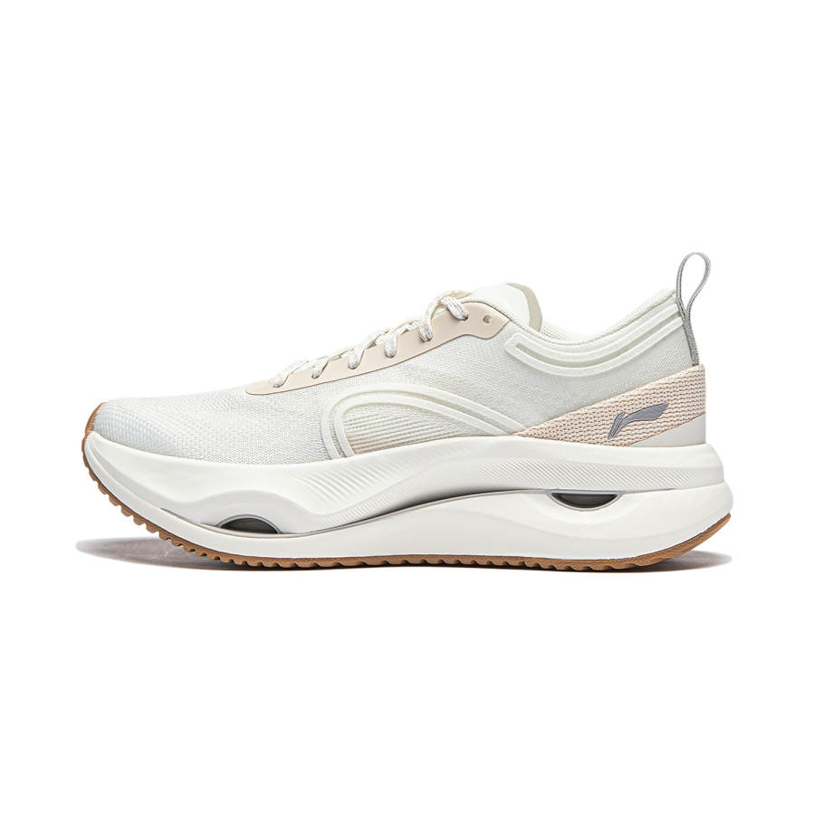 Li-Ning LiNing Cushioning Anti Slip And Wear Resistant Lightweight Rebound Low Top Casual Running Shoes Women's White Gray