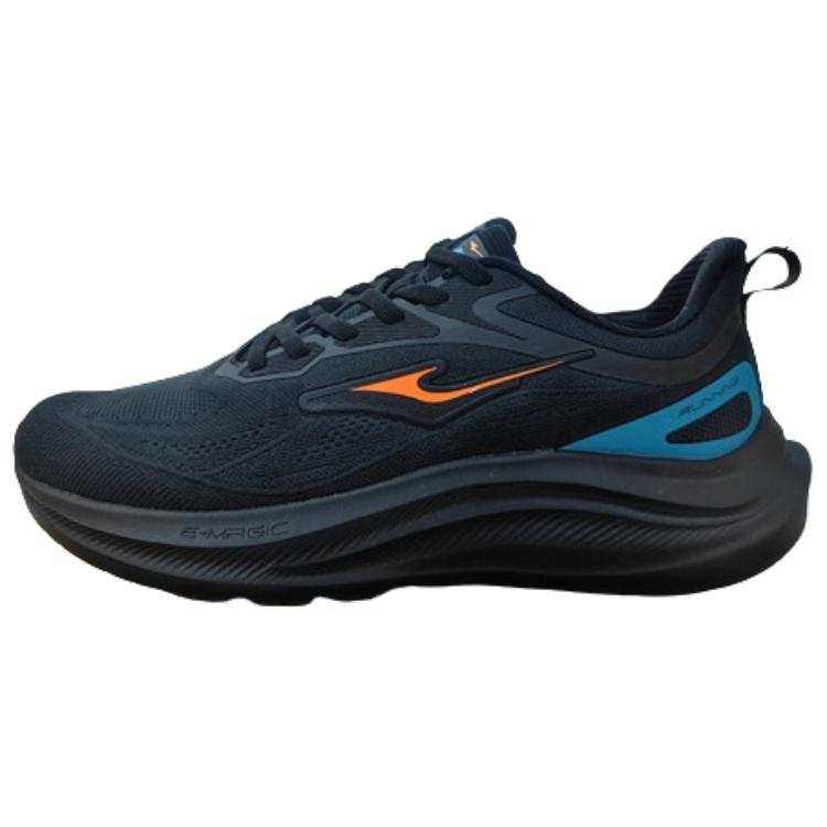 Erke Cushioning Abrasion Resistant Slip Resistant Low top Casual Running Shoes Men's Black Orange Blue