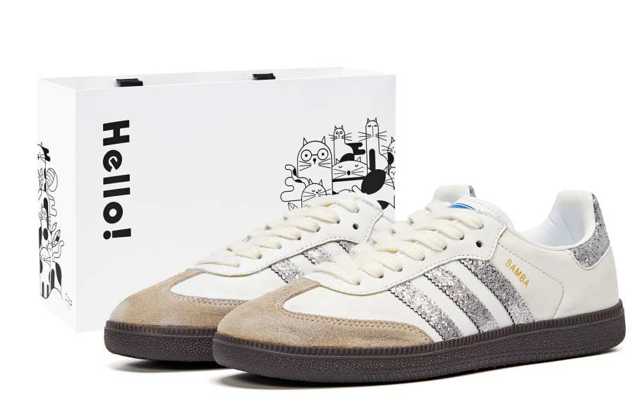 Adidas Originals SAMBA OG German Army Trainers Unisex White Brown Silver