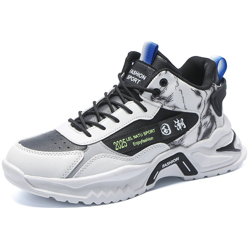 TONYBEAR Slip Resistant Abrasion Resistant Slip Resistant Abrasion Resistant Low top Chunky Sneakers Men's White Black