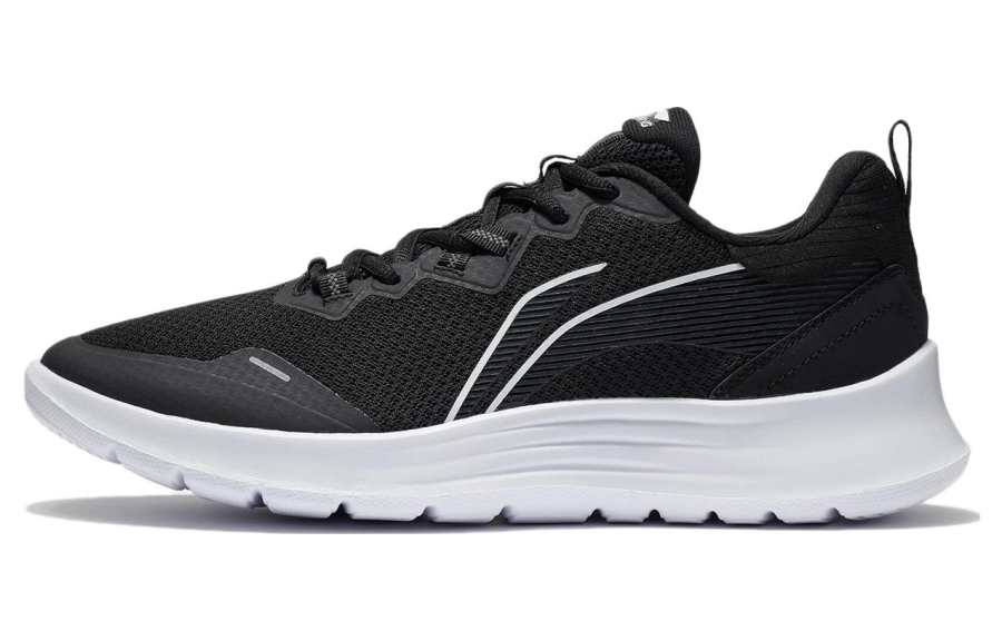 Li-Ning Li Ning Slip Resistant Abrasion Resistant Support Low top Casual Running Shoes Men's Black White