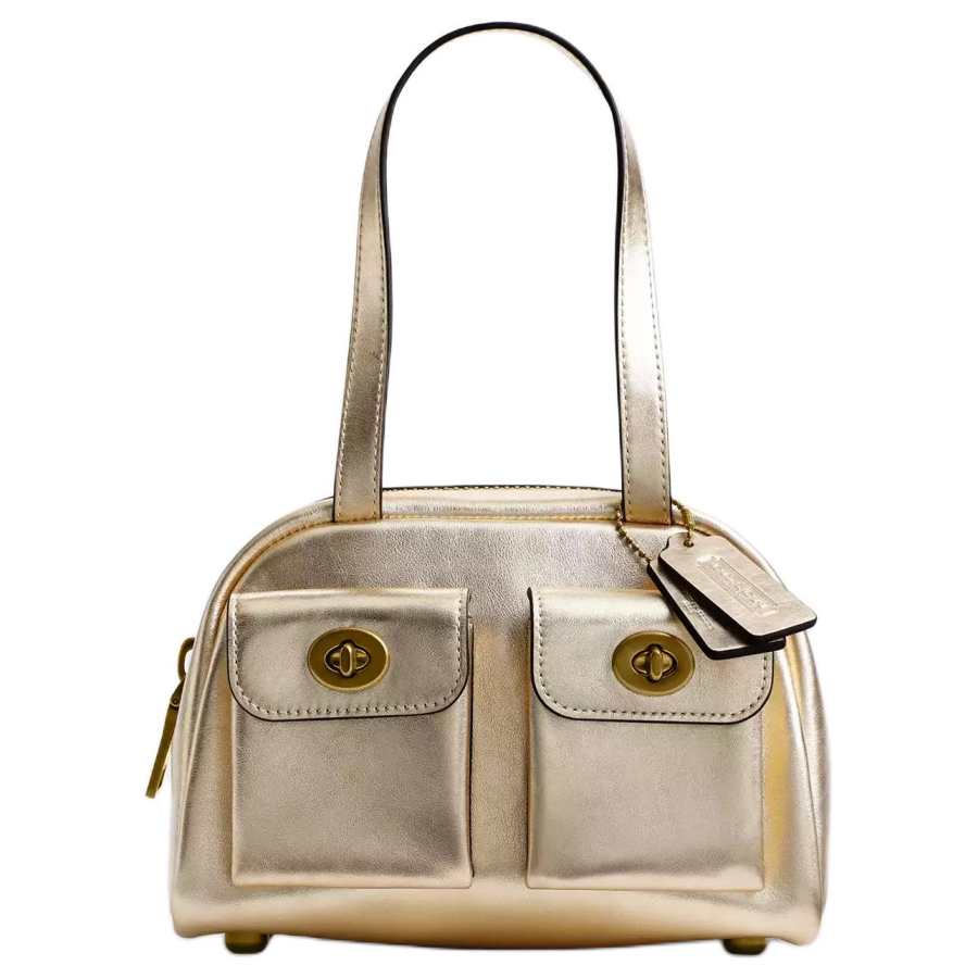 COACH COACH Leather Shoulder Bag Small Women's Light Gold