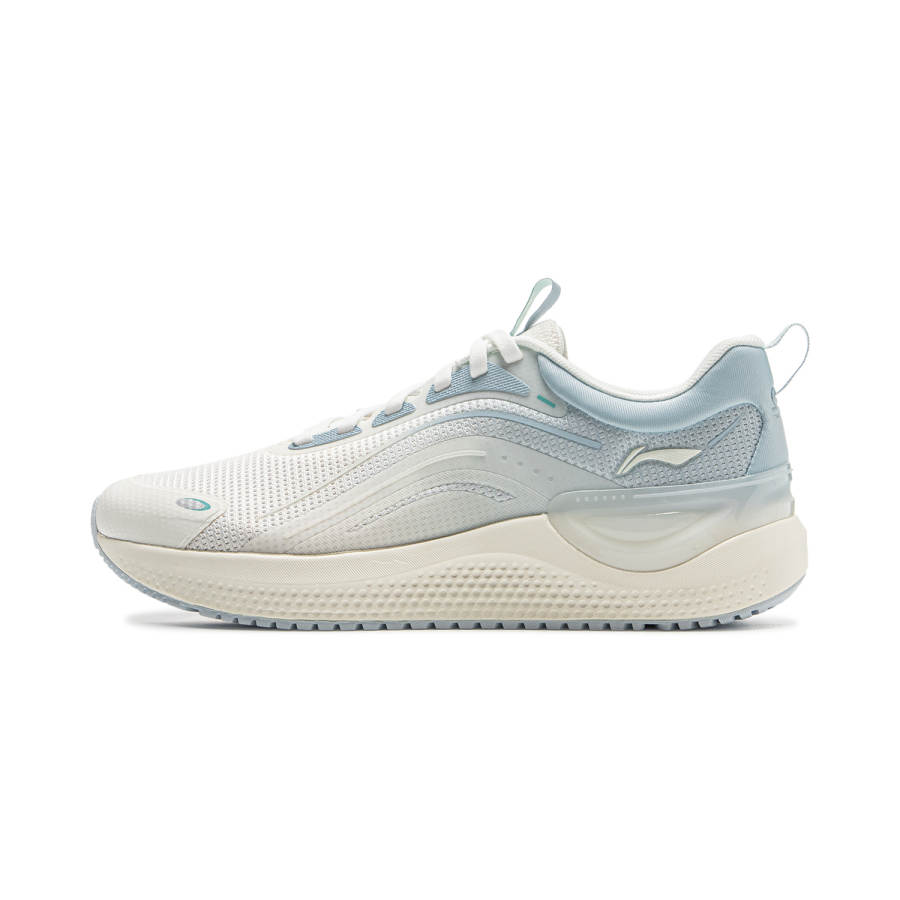 Li-Ning Li Ning Cushioning Slip Resistant Abrasion Resistant Lightweight Low top Running Shoes Women's White Blue