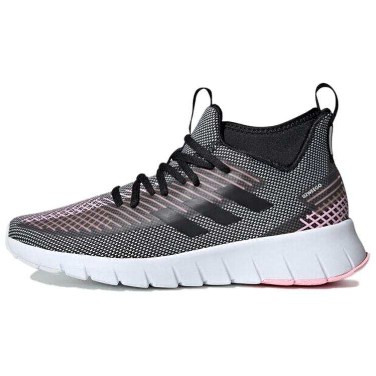Adidas Adidas Asweego Fabric Breathable Mid top Running Shoes Women's Black White