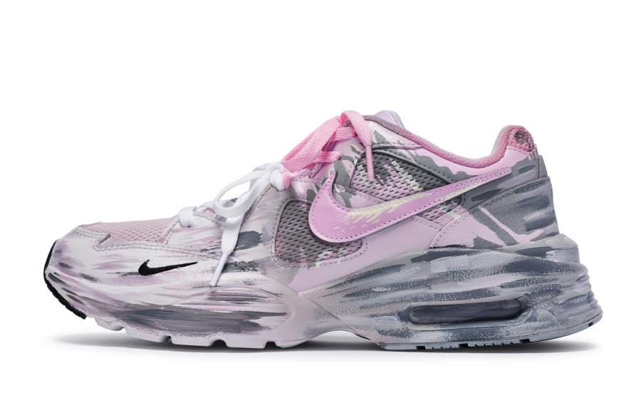 Nike Nike Air Max Fusion Slip Resistant Abrasion Resistant Low top Air Cushion Casual Running Shoes Women's Pink Gray White
