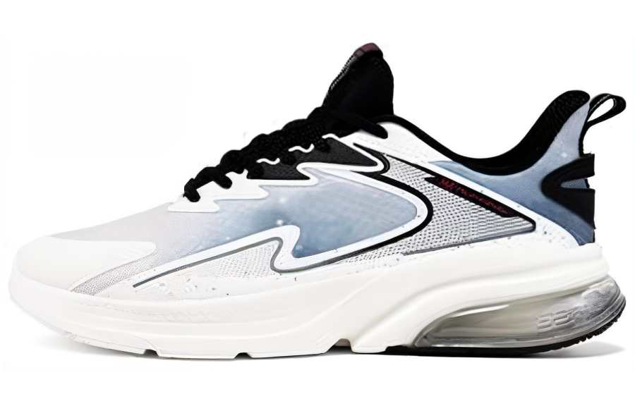 361° Cushioning Abrasion Resistant Lightweight Low top Running Shoes Men's White Black