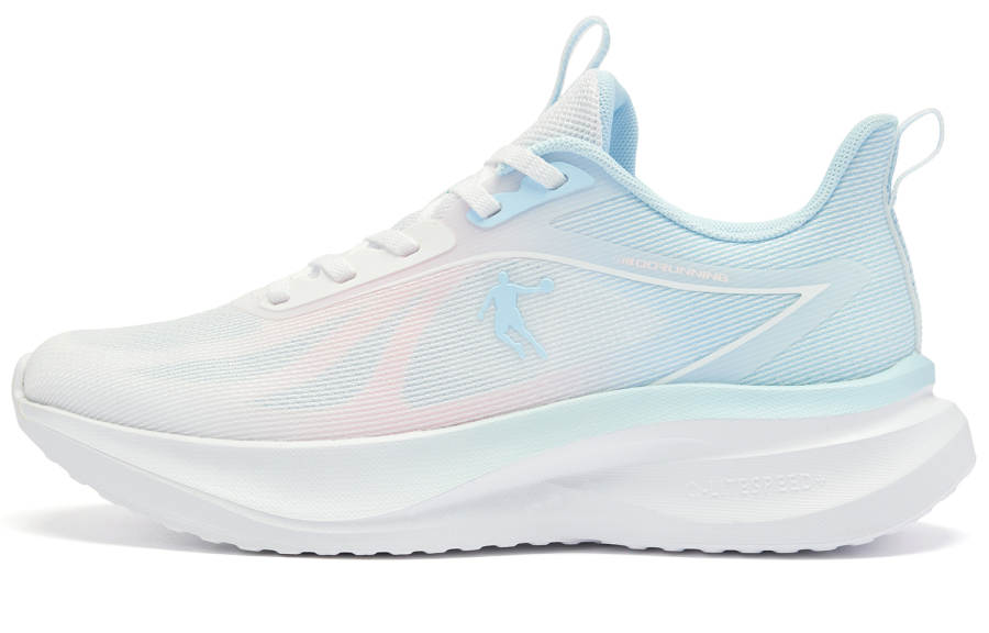 QIAODAN Breeze 3 Low top Sprint Running Shoes Women's White Pink Blue