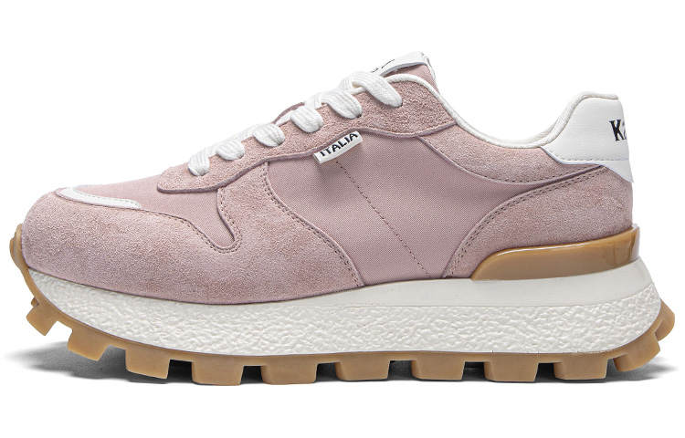 Kappa Textile, Synthetic Leather Slip Resistant Abrasion Resistant Low top Running Shoes Women's Milk Tea Powders
