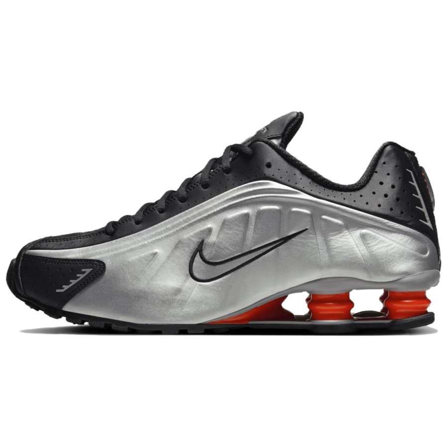 Nike Nike Shox R4 Low top Casual City Commuting Running Shoes Men's Silver Black