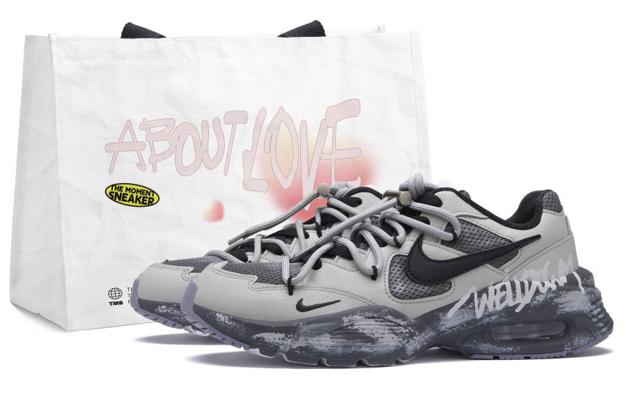 Nike Nike Air Max Fusion Slip Resistant Abrasion Resistant Low top Running Shoes Unisex Black Gray