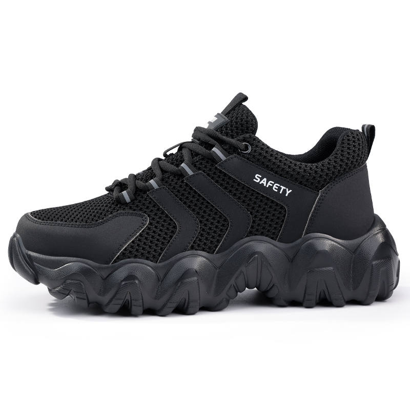 LANOUDUN Breathable Impact Resistant Height Increasing Low top Outdoor Shoes Unisex Black