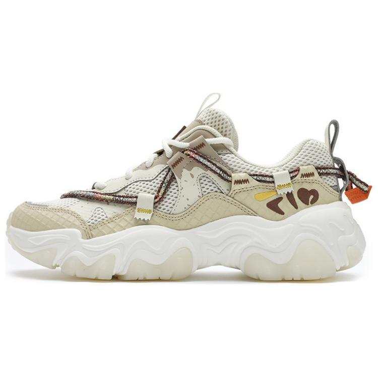 FILA FLUID 5 WAFFLE Breathable And Lightweight Low top Chunky Sneakers Women's White Brown