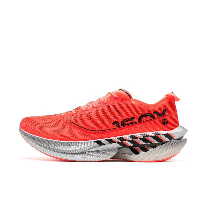 XTEP Jacquard Breathable Low top Carbon Plate Marathon Training Race Running Shoes Men's Super Orange Black