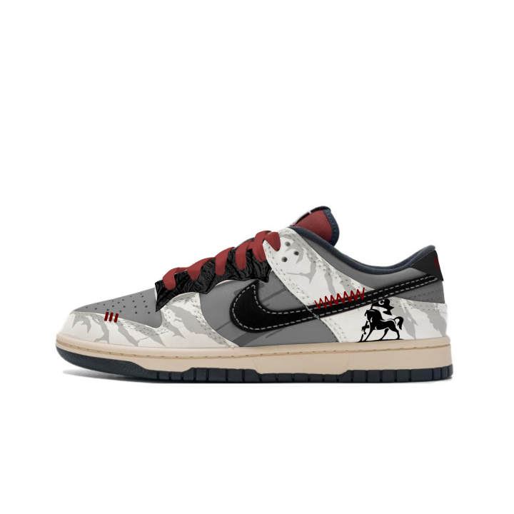 Nike Nike Dunk Low top Skateboard Shoes Men's Black White Gray