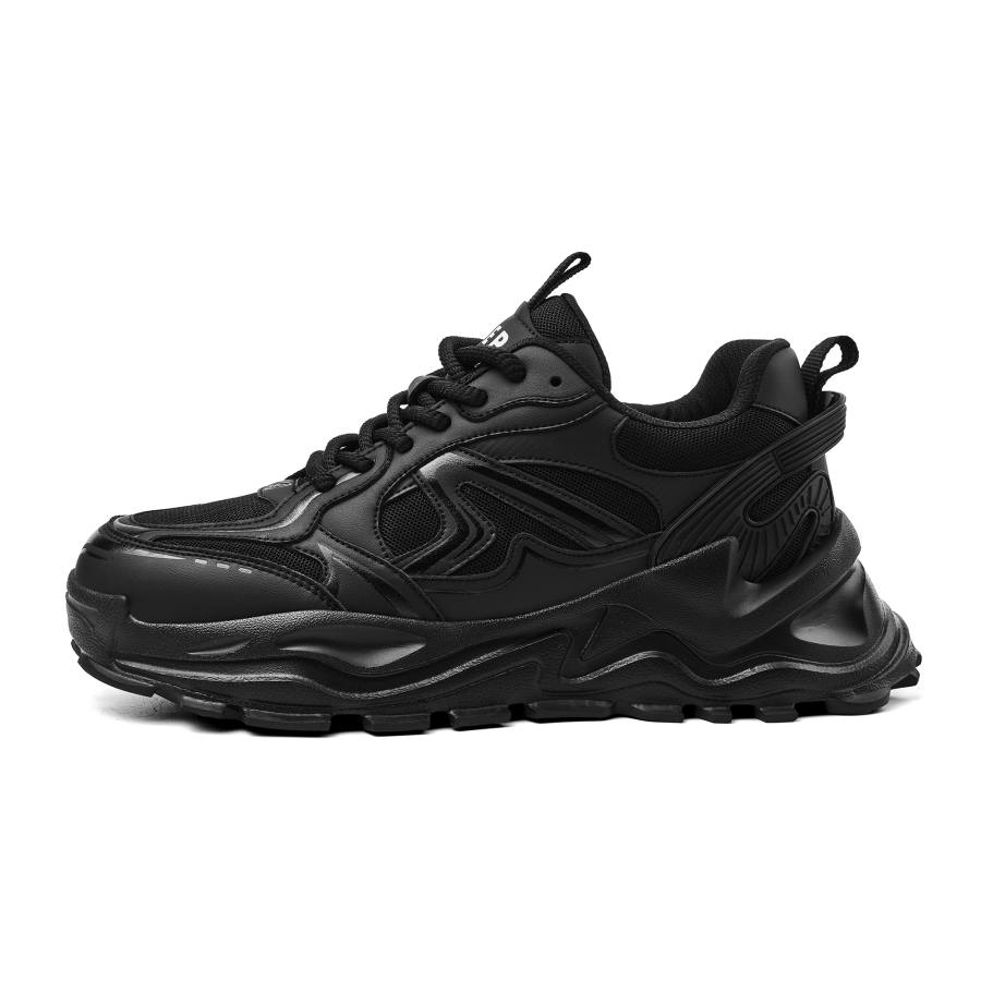 JEEP SPIRIT Breathable Low top Chunky Sneakers Men's Black