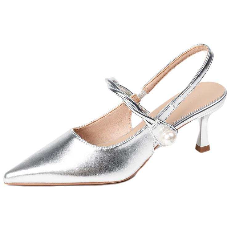 WALIBU Slim Heel High Heels 5CM Women's Silver