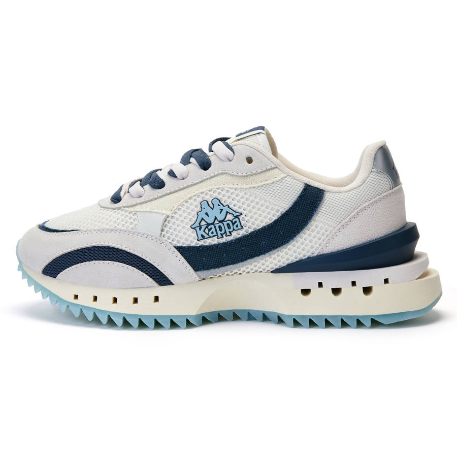 Kappa Textile, Synthetic Leather, TPU Low top Running Shoes Unisex White Blue