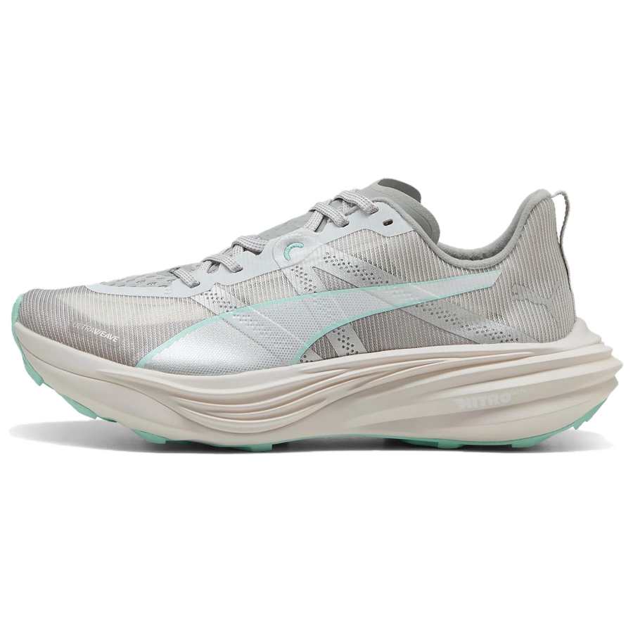 PUMA Deviate Nitro Elite Abrasion Resistant Abrasion Resistant Low top Running Shoes Women's Light Gray Green
