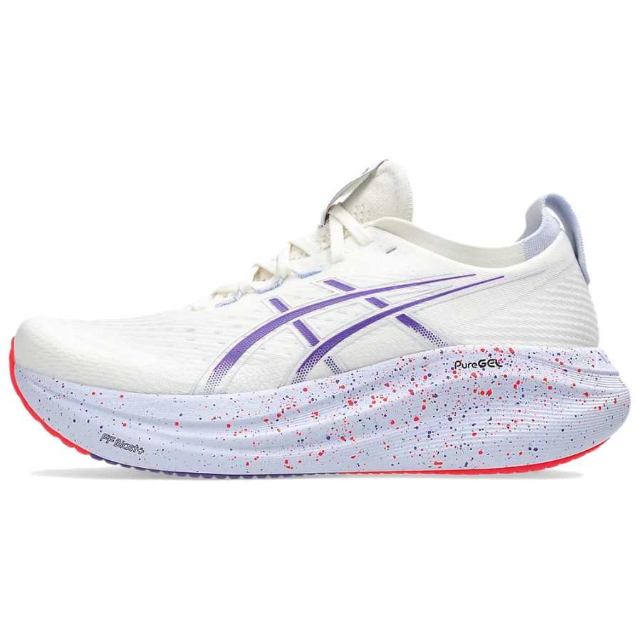 ASICS GEL Nimbus 27 Fabric Breathable Long Distance Running Sprint Running Shoes Men's White