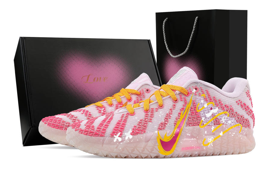 Nike Nike Ja Morant 3 Christmas Night, Heart Box Rebound Grip Low top Basketball Shoes Men's Pink