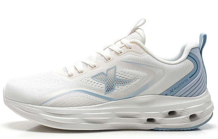 XTEP Cushioning Breathable Low top Running Shoes Men's Sail White/Dusty Blue