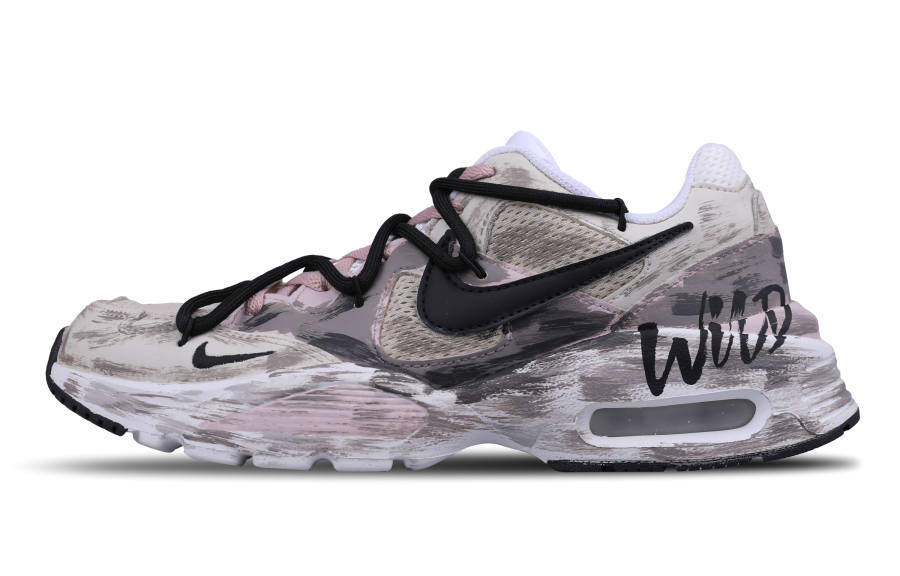 Nike Nike Air Max Fusion Mesh Cushioning Slip Resistant Low top Air Running Shoes Unisex Black Gray Purple
